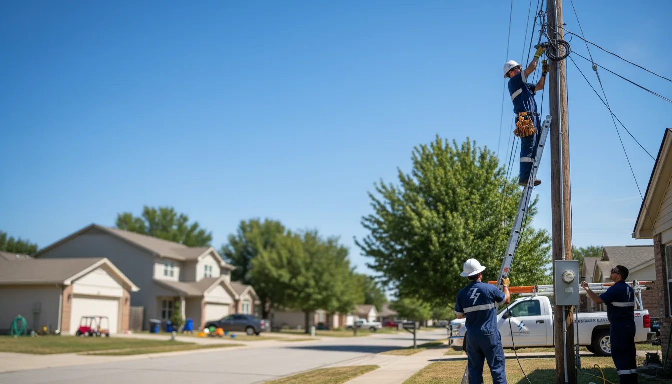 Residential electrician providing installation services in Jermyn, TX
